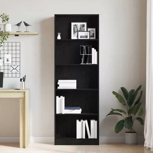 Könyvespolc Musta tammi 60 x 24 x 176 cm Faanyag