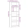 Könyvespolc Musta tammi 60 x 24 x 176 cm Faanyag