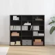 Fekete tölgyszínű szerelt fa CD-szekrény 100x23x89,5 cm