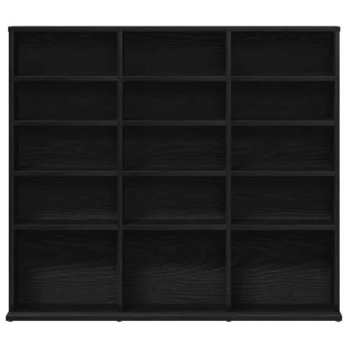Fekete tölgyszínű szerelt fa CD-szekrény 100x23x89,5 cm