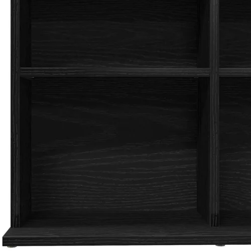Fekete tölgyszínű szerelt fa CD-szekrény 100x23x89,5 cm