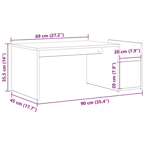 Dohányzóasztal Musta tammi 90 x 45 x 35 cm Faanyag