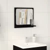 Fekete tölgy színű szerelt fa fürdőszobatükör 40x10,5x37 cm