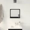 Fekete tölgy színű szerelt fa fürdőszobatükör 40x10,5x37 cm