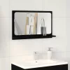 Tükörpolc polcokkal Fekete tölgy 60 x 10.5 x 37 cm Faanyag