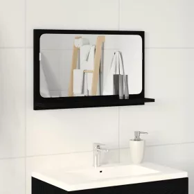   Tükörpolc polcokkal Fekete tölgy 60 x 10.5 x 37 cm Faanyag