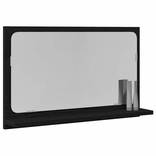 Tükörpolc polcokkal Fekete tölgy 60 x 10.5 x 37 cm Faanyag