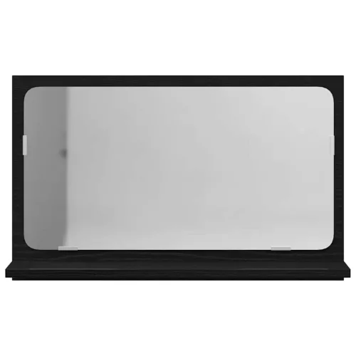 Tükörpolc polcokkal Fekete tölgy 60 x 10.5 x 37 cm Faanyag