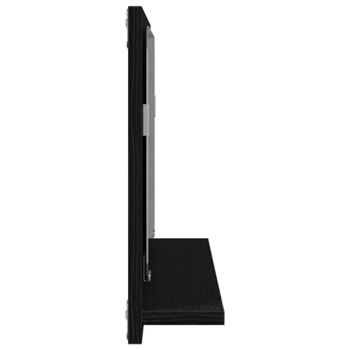 Tükörpolc polcokkal Fekete tölgy 60 x 10.5 x 37 cm Faanyag