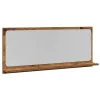 Tükörpolc polcokkal tárolóval Öreg fa 90 x 10.5 x 37 cm Faanyag