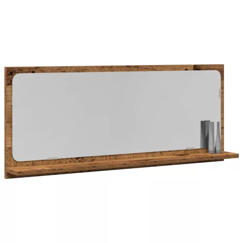 Tükörpolc polcokkal tárolóval Öreg fa 90 x 10.5 x 37 cm Faanyag