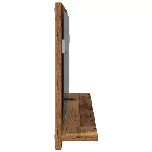 Tükörpolc polcokkal tárolóval Öreg fa 90 x 10.5 x 37 cm Faanyag
