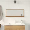 Tükörpolc polcokkal Kézműves tölgy 90 x 10.5 x 37 cm Faanyag