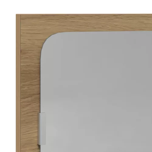 Tükörpolc polcokkal Kézműves tölgy 90 x 10.5 x 37 cm Faanyag