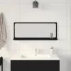 Tükörpolc polcokkal Fekete tölgy 90 x 10.5 x 37 cm Faanyag