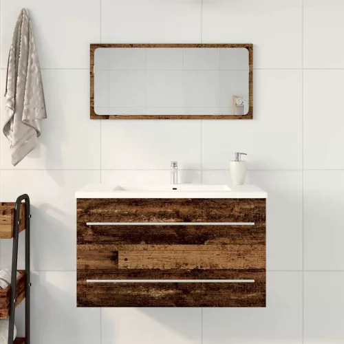 Antik fa színű szerelt fa mosdószekrény 80x38,5x48 cm