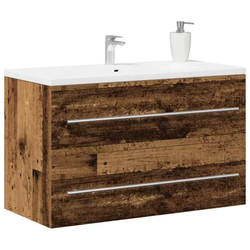 Antik fa színű szerelt fa mosdószekrény 80x38,5x48 cm