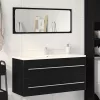 Fekete tölgy szerelt fa mosdószekrény 100x38,5x48 cm