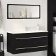 Fekete tölgy szerelt fa mosdószekrény 100x38,5x48 cm