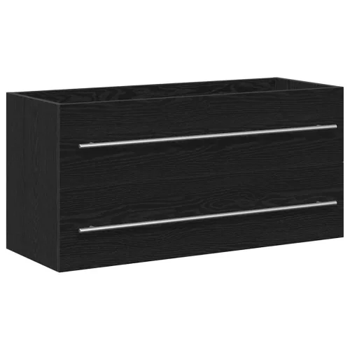 Fekete tölgy szerelt fa mosdószekrény 100x38,5x48 cm