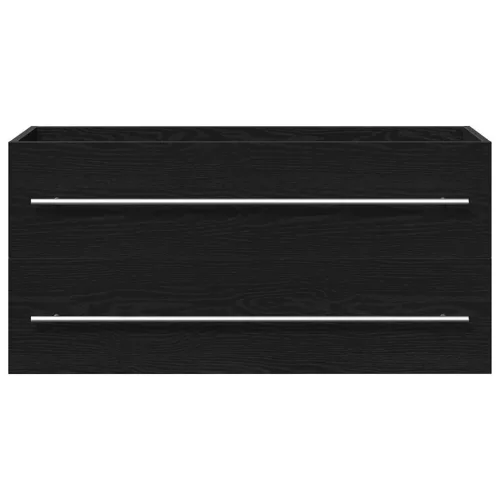 Fekete tölgy szerelt fa mosdószekrény 100x38,5x48 cm