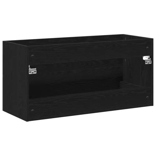 Fekete tölgy szerelt fa mosdószekrény 100x38,5x48 cm