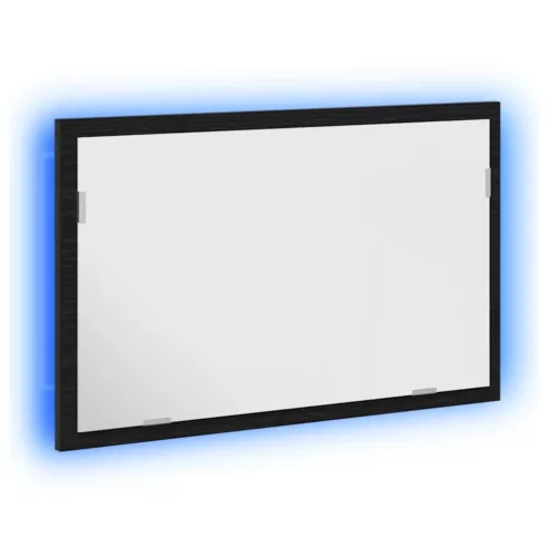 Fekete tölgy fürdőszoba tükör LED világítással 60x8,5x37 cm