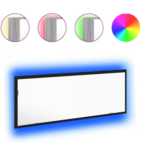 LED Fürdőszoba Tükör Musta tammi 100 x 8.5 x 37 cm Faanyag