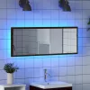 LED Fürdőszoba Tükör Musta tammi 100 x 8.5 x 37 cm Faanyag