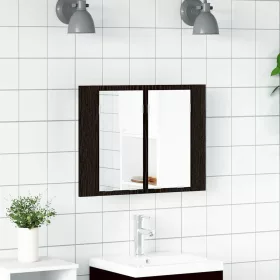   Fürdőszobai tükrös szekrény Musta tammi 60 x 12 x 45 cm Faanyag