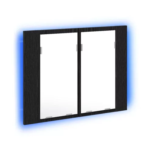 Fürdőszobai tükrös szekrény Musta tammi 60 x 12 x 45 cm Faanyag