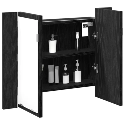 Fürdőszobai tükrös szekrény Musta tammi 60 x 12 x 45 cm Faanyag