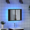 Fürdőszobai tükrös szekrény Musta tammi 60 x 12 x 45 cm Faanyag