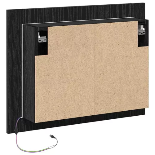 Fürdőszobai tükrös szekrény Musta tammi 60 x 12 x 45 cm Faanyag