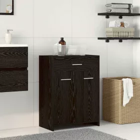   Fürdőszekrény Fekete tölgy 60 x 33 x 80 cm Tömör tölgy fa