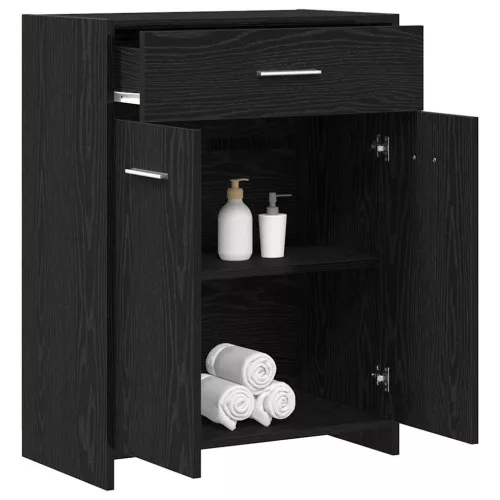 Fürdőszekrény Fekete tölgy 60 x 33 x 80 cm Tömör tölgy fa