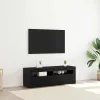 TV szekrény LED -es lámpákkal Fekete 120 x 35 x 40 cm Faanyag