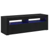 TV szekrény LED -es lámpákkal Fekete 120 x 35 x 40 cm Faanyag