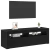 TV szekrény LED -es lámpákkal Fekete 120 x 35 x 40 cm Faanyag