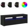 TV szekrény LED -es lámpákkal Fekete 120 x 35 x 40 cm Faanyag