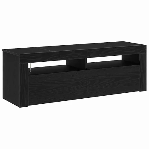TV szekrény LED -es lámpákkal Fekete 120 x 35 x 40 cm Faanyag