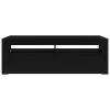 TV szekrény LED -es lámpákkal Fekete 120 x 35 x 40 cm Faanyag