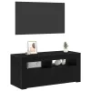 TV szekrény LED -es lámpákkal Fekete 90 x 35 x 40 cm Faanyag