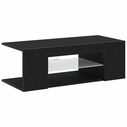 TV szekrény LED -es lámpákkal Fekete 90 x 35 x 40 cm Faanyag