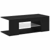 TV szekrény LED -es lámpákkal Fekete 90 x 35 x 40 cm Faanyag