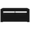 TV szekrény LED -es lámpákkal Fekete 90 x 35 x 40 cm Faanyag
