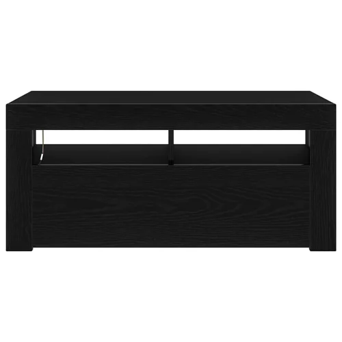 TV szekrény LED -es lámpákkal Fekete 90 x 35 x 40 cm Faanyag
