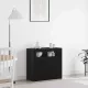 Széf LED -es lámpákkal Fekete 80 x 35 x 75 cm Faanyag