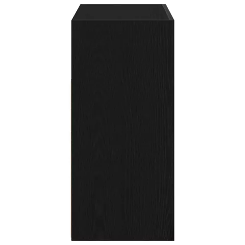 Széf LED -es lámpákkal Fekete 80 x 35 x 75 cm Faanyag