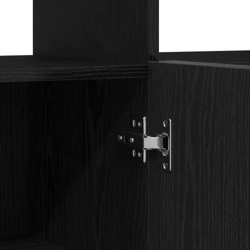 Széf LED -es lámpákkal Fekete 80 x 35 x 75 cm Faanyag